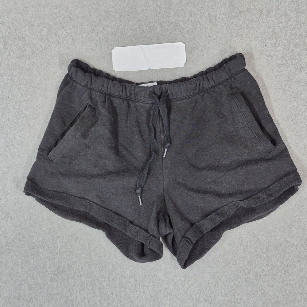 PINK Victoria's Secret Women Shorts M Black Sweat Fleece Spellout Logo